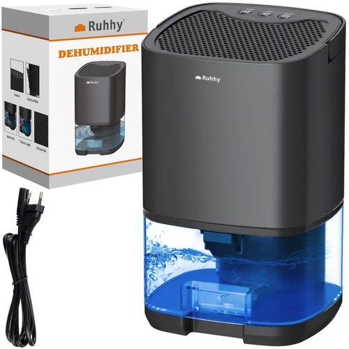 Dezumidificator camera, 1000 ml, iluminare RGB, oprire automata, 25x15x13 cm, negru - imagine 18